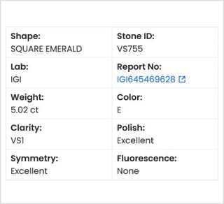 Square Emerald Shaped Lab Grown Diamond - 5.02CTW E/VS1 (VS755)