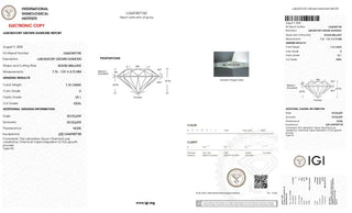 Round Brilliant Cut Lab Grown Diamond - 1.76CTW D/VS1 (TV1084)