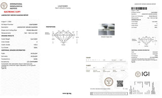 Round Brilliant Cut Lab Grown Diamond - 1.56CTW E/VVS2 (TV1148)