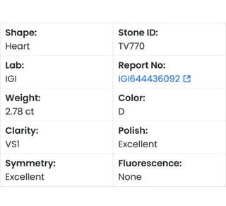 Heart Shaped Lab Grown Diamond - 2.78CTW D/VS1 (TV770)