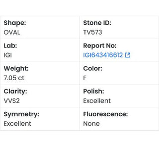 Oval Shaped Lab Grown Diamond - 7.05CTW F/VVS2 (TV573)