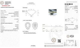 Pear Shaped Lab Grown Diamond - 11.13CTW G/VVS2 (TV1127)