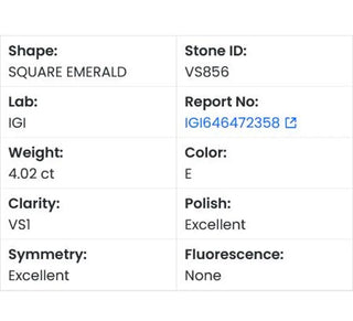 Square Emerald Shaped Lab Grown Diamond - 4.02CTW E/VS1 (TV856)