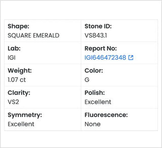 Square Emerald Shaped Lab Grown Diamond - 2.02CTW G/VS2 (VS843)