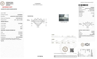 Round Brilliant Cut Shaped Lab Grown Diamond - 1.20CTW D/VVS2 (VS726)