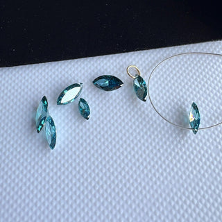 Loose Blue Lab Created Marquise Cut Diamond, Drilled/Undrilled/14k Gold Connector  Lab Grown Diamond Charm 3mm To 7mm Blue CVD Diamond, LG67