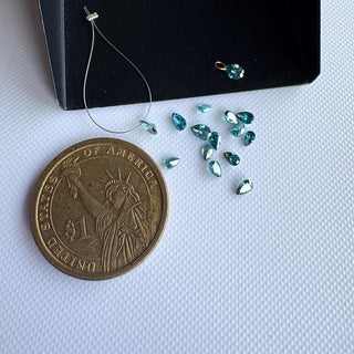 Loose Blue Lab Created Marquise Cut Diamond, Drilled/Undrilled/14k Gold Connector  Lab Grown Diamond Charm 3mm To 7mm Blue CVD Diamond, LG67