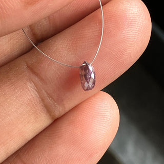 1 Piece 5mm Pink Purple Diamond Briolette Bead, Faceted Teardrop Shape Pink Diamond Bead, DDS776/25