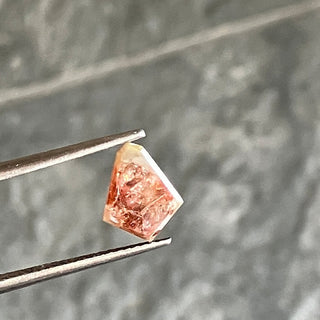 10.1mm/1.78CTW Clear Red/Peach Fancy Shield Shaped Rose Cut Loose Diamond, Faceted Flat Back Natural Red Diamond For Ring, DDS779/4