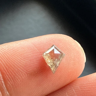 6.7mm/0.51CTW Clear Grey Salt And Pepper Shield Kite Shaped Rose Cut Loose Diamond, Faceted Rose Cut Loose Diamond For Ring, DDS770/10