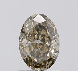 IGI Certified 1.03CTW Oval Shaped Fancy Yellowish Grey VS2 Clarity Lab-Grown Diamond - Perfect for Engagement Rings, Ready to Ship, LG104