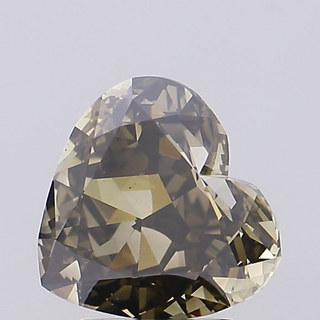 IGI Certified 3.15CTW Heart Shaped Fancy Yellowish Grey VS1 Clarity Lab-Grown Diamond - Perfect for Engagement Rings, Ready to Ship, LG99