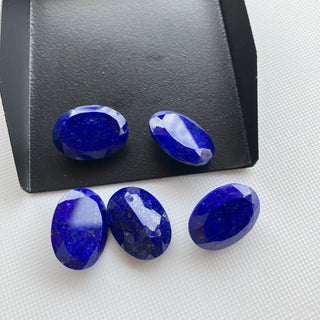2 Pieces 18x13mm Natural Lapis Lazuli Oval Shaped Blue Color Faceted Loose Gemstone For Jewelry, Lapis Lazuli Oval Ring Pendant, GDS2274/20