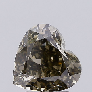 IGI Certified 2.52CTW Heart Shaped Fancy Yellowish Grey VS1 Clarity Lab-Grown Diamond - Perfect for Engagement Rings, Ready to Ship, LG98