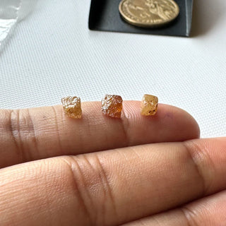 1 Piece 4mm to 4.5mm Box Shaped Rare Unique Natural Red Brown Diamond Cube, Earth Mined Red Raw Rough Uncut Diamond Cubes, DDS769/7