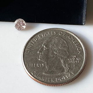 0.40CTW/4.7mm Natural Pink Round Brilliant Cut Diamond Loose, Faceted Natural Pink Diamond For Jewelry, DDS707/5