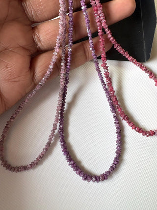 Raw Rough Diamond Beads, 2mm To 3mm Treated Pink Green Red Diamond Beads, 8/16 Inch Diamond Beads, DDS822