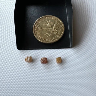 1 Piece 4mm to 4.5mm Box Shaped Rare Unique Natural Red Brown Diamond Cube, Earth Mined Red Raw Rough Uncut Diamond Cubes, DDS769/7