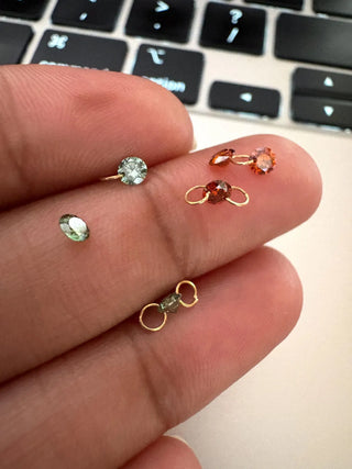 Drilled/Undrilled Green Lab Grown Round Brilliant Cut Diamond Loose 1mm/1.25mm/1.5mm/1.75mm/2mm/2.5mm/3mm/4mm/5mm/6mm CVD Diamond, LG65