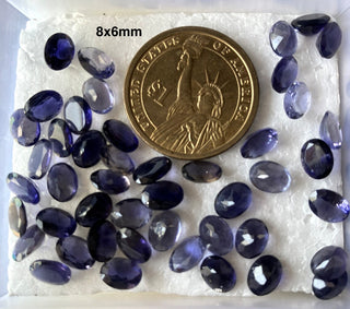 Loose Oval Shaped Faceted Natural Blue Iolite Gemstones, 5mm/6mm/7mm/8mm/9mm/10mm/14mm Blue Iolite Stones For Jewelry, GDS1920/5