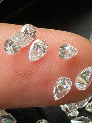 3mm to 7mm/0.10 To 0.75 Carat Lab Grown Pear Cut Diamond Loose VS/EF Pear Brilliant Cut CVD Diamond For Jewelry