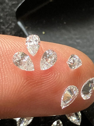 3mm to 7mm/0.10 To 0.75 Carat Lab Grown Pear Cut Diamond Loose VS/EF Pear Brilliant Cut CVD Diamond For Jewelry