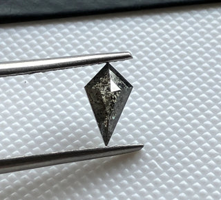 8.5mm/0.61CTW Clear Black Salt And Pepper Fancy Shield Kite Shaped Rose Cut Loose Diamond, Faceted Rose Cut Loose Diamond For Ring, DDS768/2