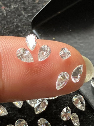 3mm to 7mm/0.10 To 0.75 Carat Lab Grown Pear Cut Diamond Loose VS/EF Pear Brilliant Cut CVD Diamond For Jewelry
