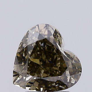 IGI Certified 2.52CTW Heart Shaped Fancy Yellowish Grey VS1 Clarity Lab-Grown Diamond - Perfect for Engagement Rings, Ready to Ship, LG98