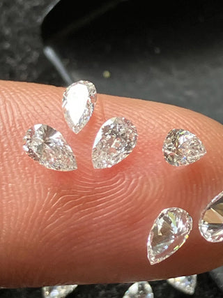3mm to 7mm/0.10 To 0.75 Carat Lab Grown Pear Cut Diamond Loose VS/EF Pear Brilliant Cut CVD Diamond For Jewelry