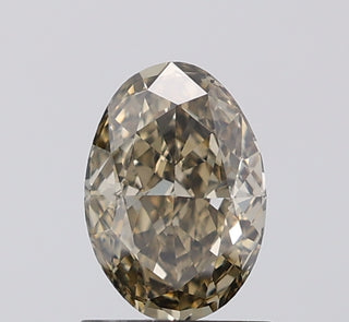 IGI Certified 1.03CTW Oval Shaped Fancy Yellowish Grey VS2 Clarity Lab-Grown Diamond - Perfect for Engagement Rings, Ready to Ship, LG104