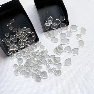 5 Pieces 8mm to 10mm & 11mm To 14mm White Moissanite Flat Back Rose Cut Cabochon, Rose Cut Diamond Slice, Moissanite Rose Cut Slice, MO8