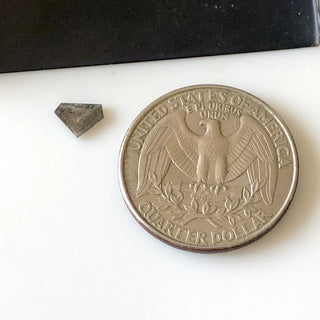 6.9mm/0.35CTW Clear Grey Shield Shaped Salt And Pepper Rose Cut Diamond Loose Cabochon, Faceted Diamond Rose Cut For Ring, DDS639/10