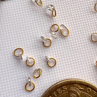 14K Solid Gold Round Rose Cut Lab Grown Diamond Loose Connector, Diamond slices for Floating Diamond Jewelry 3mm To 8mm LG54