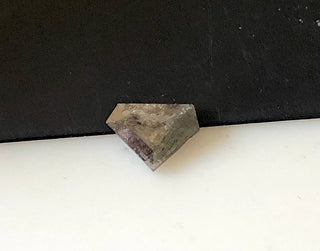 6.9mm/0.35CTW Clear Grey Shield Shaped Salt And Pepper Rose Cut Diamond Loose Cabochon, Faceted Diamond Rose Cut For Ring, DDS639/10