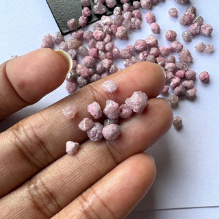 1 Piece 4mm To 7mm Color Enhanced Pink Raw Rough Diamond Loose – Pink Uncut Natural Earth Mined Diamond, DDS816