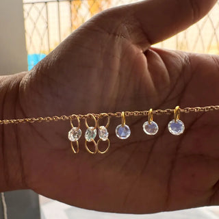 14K Solid Gold Round Rose Cut Lab Grown Diamond Loose Connector, Diamond slices for Floating Diamond Jewelry 3mm To 8mm LG54