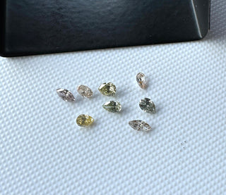 8 pieces 3.6mm to 4.7mm Clear Pink Yellow Green Mixed Shaped Brilliant Cut Natural Diamond Loose For Jewelry Making, DDS796/8