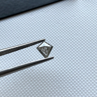 7.8mm/0.38CTW Clear Black Salt And Pepper Shield Kite Shaped Rose Cut Loose Diamond, Faceted Rose Cut Loose Diamond For Ring, DDS770/6