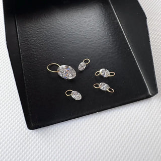 14k Gold Drilled Lab Grown Oval Cut Diamond Connectors Loose Floating Diamond Jewelry VVS/EF 3mm To 7mm Drilled Oval