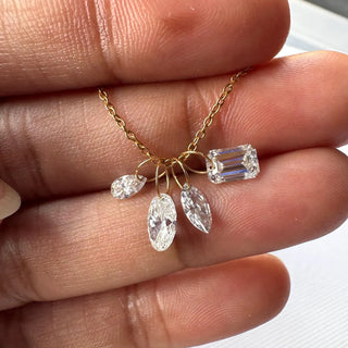 14k Gold Drilled Lab Grown Oval Cut Diamond Connectors Loose Floating Diamond Jewelry VVS/EF 3mm To 7mm Drilled Oval