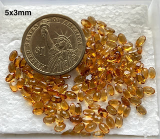 5 Pieces Natural Orange Citrine Faceted Oval Shaped Loose Cut Gemstones Choose From 4x3mm 5x3mm 5x4mm 7x5mm 8x6mm Citrine For Jewelry, BB117