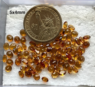 5 Pieces Natural Orange Citrine Faceted Oval Shaped Loose Cut Gemstones Choose From 4x3mm 5x3mm 5x4mm 7x5mm 8x6mm Citrine For Jewelry, BB117