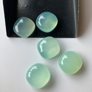 5 Pieces 16mm Each Aqua Blue Chalcedony Smooth Cushion Shaped Loose Gemstones, Aqua Chalcedony Cushion Cabochon, GDS1047/11