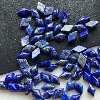 20 Pieces 5x3mm Natural Lapis Lazuli Blue Color Fancy Kite/Shield Shaped Smooth Loose Gemstone Cabochons For Jewelry, GDS2274/18