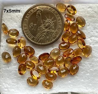 5 Pieces Natural Orange Citrine Faceted Oval Shaped Loose Cut Gemstones Choose From 4x3mm 5x3mm 5x4mm 7x5mm 8x6mm Citrine For Jewelry, BB117