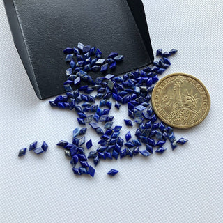 20 Pieces 5x3mm Natural Lapis Lazuli Blue Color Fancy Kite/Shield Shaped Smooth Loose Gemstone Cabochons For Jewelry, GDS2274/18