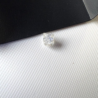 1.00CTW/6mm Approx Lab Grown Diamond Carved Cat, Clear White F/VS1 Lab Grown Diamond, Pet Lover Diamond Jewelry, LG58