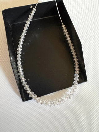 3mm Lab Grown Diamond Beads, Clear White F/VS1 Floating Diamond Jewelry, 5 Piece/8/16 Inch, LG52