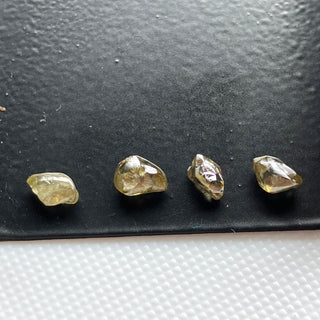 Set Of 4 Pieces/2.30CTW Raw Diamond Loose For Rings Necklace Jewelry, 5mm to 6mm Clear Brown Smooth Raw Rough Earth Mined Diamonds, DDS785/2